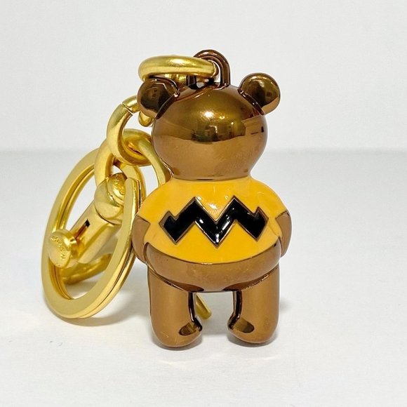 Coach X Peanuts Charlie Brown Bear Bag Keychain Charm #5398 NWT - Picture 4 of 7